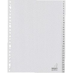 Kangaro - Languettes 23 trous G431CM 1-31 numérotées gris PP | 10 pièces