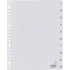 Kangaro - Tabs 23 holes G410CM 1-10 numbered gray PP