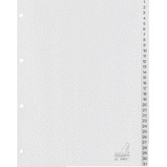 Kangaro - Tabs 4 fori G431C 1-31 numerate grigio PP | 10 pezzi