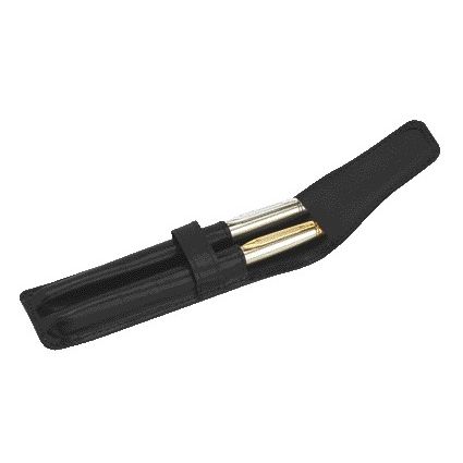 Van der Spek - Pencil case 212 2-piece grain leather black