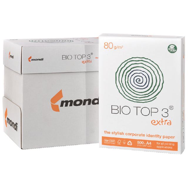 Biotop - Papierbiotop 3 A4 80gr naturel | Pak ein 500 Blatt | 5 Stücke