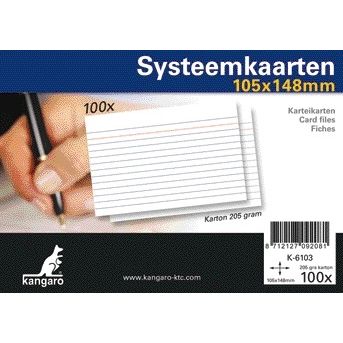 Kangaro -  Systeemkaarten A6 105x148mm 100 stuks