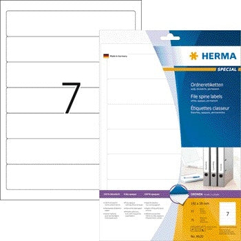 HERMA - Etiqueta trasera 8620 estrecha 38x192mm autoadhesiva blanca