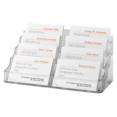 Sigel - Porta biglietti da visita VA138 8 scomparti per carte 8x70 94x85mm plastica dura trasparente