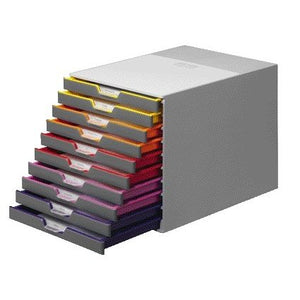 Langlebig – Varicolor Schubladenbox 10 Schubladen grau