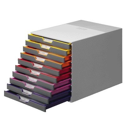 Resistente: cassettiera Varicolor 10 cassetti grigia