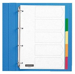 Quantore - Tabs 4-hole 5-piece assorted tabs PP | 25 pieces