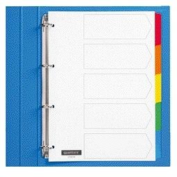 Quantore - Onglets carton 4 trous 5 pièces blanc | 25 pièces