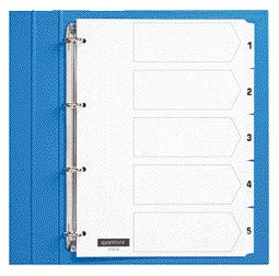 Quantore - Schede 4 fori 1-5 numerate in cartoncino bianco | 25 pezzi