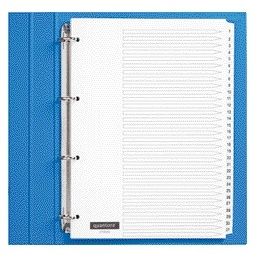 Quantore - Tabs 4-holes 1-31 numbered white cardboard | 5 pieces