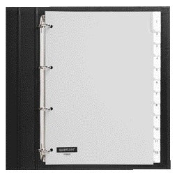 Quantore - Tabs 4-Loch 12-teilig mit Fenster grau PP | 10 Stück