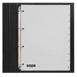 Quantore -  Tabbladen 4-gaats 1-10 genummerd grijs PP | 25 stuks