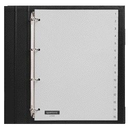 Quantore -  Tabbladen 4-gaats 1-15 genummerd grijs PP | 10 stuks