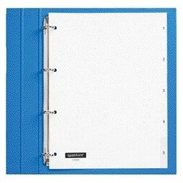 Quantore - Tabs 4-holes 1-5 numbered white PP