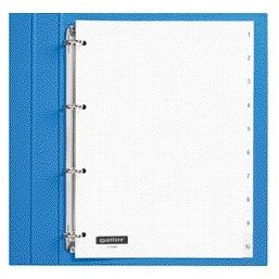 Quantore -  Tabbladen 4-gaats 1-10 genummerd wit PP