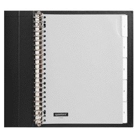 Quantore - Tabs 23-hole 5-piece with window gray PP | 25 pieces