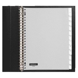 Quantore - Tabs 23-hole 12-piece with window gray PP | 10 pieces