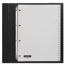 Quantore - Tabs 4-holes 1-52 numbered gray PP | 5 pieces