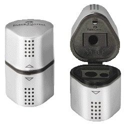 Faber Castell - Pencil sharpener Faber-Castell 2001 trio grip silver | 10 pieces