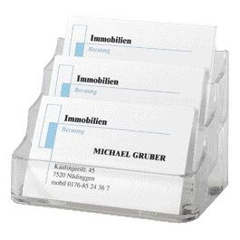 Sigel - Portabiglietti da visita VA130 3 scomparti per carte 3x70 94x85mm plastica dura trasparente | 20 pezzi