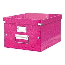 Leitz - Boîte de rangement Click Store WOW moyen carton recyclé 281x200x370mm rose | 6 pièces