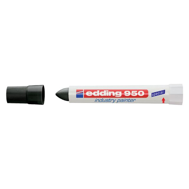 Edding - Felt -Tip Edding 950 pâtes autour de 10 mm noir | Boîte extérieure une pièce de 10