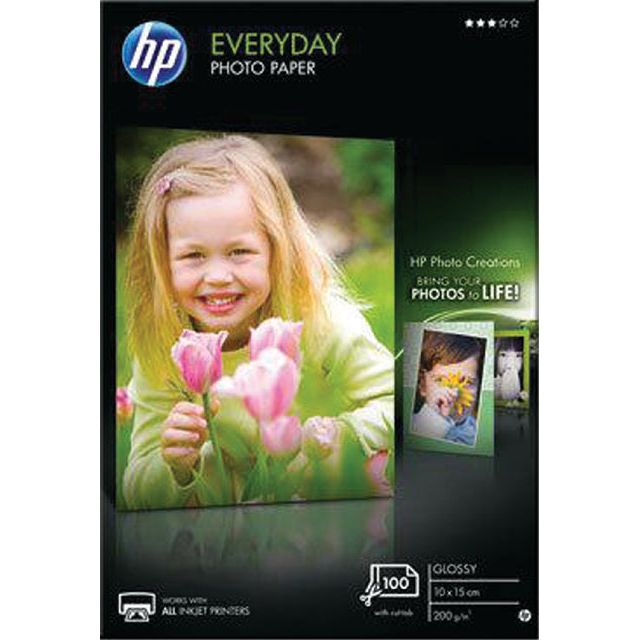 HP - Papier photo HP CR757A 10cmx15cm 200gr Gloss | Pack de 100 draps