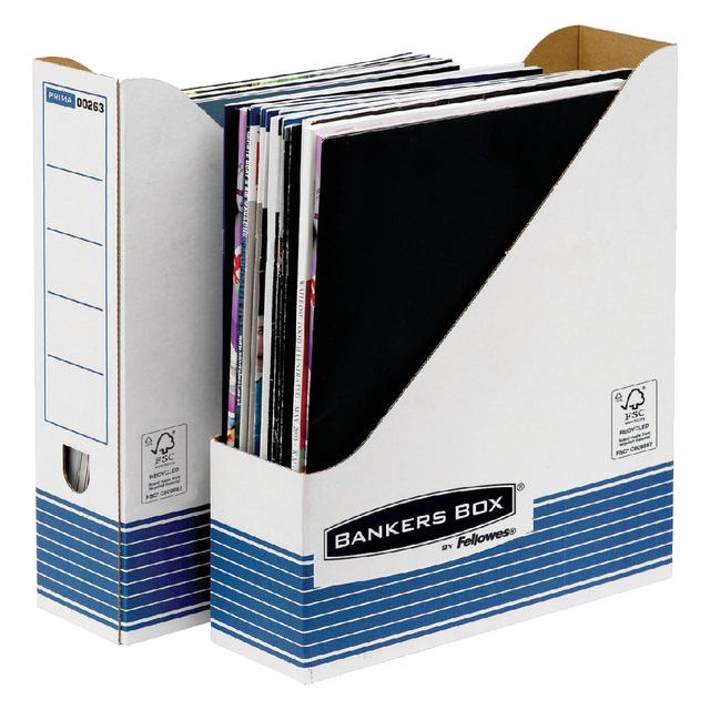 Bankers Box - Tijdschriftcassette System A4  wit blauw