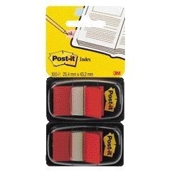 Post-it -  Indextabs  680 25.4x43.2mm duopack rood