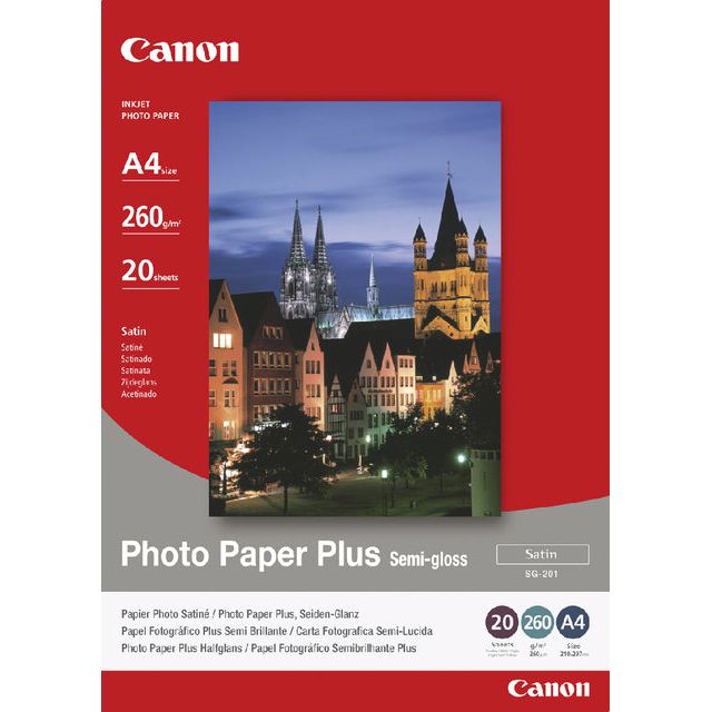 Canon - Fotopapier Canon SG -201 A4 260gr Semi Gloss | 20 Blätter Packung