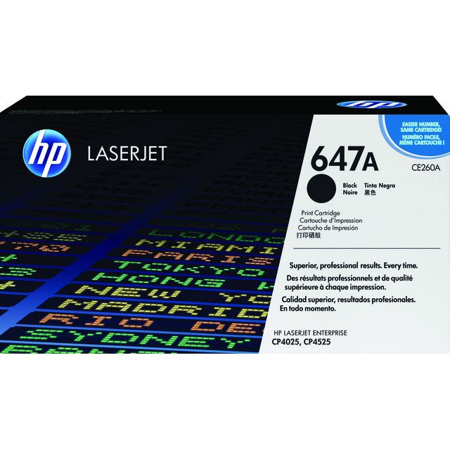 HP - toner 647A, 8 500 pagina's, OEM CE260A, zwart