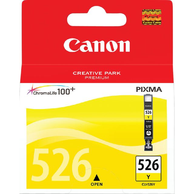 Canon - inktcartridge CLI-526Y, 450 pagina's, OEM 4543B001, geel