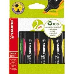 STABILO - Evidenziatore GREEN BOSS 6070/4 scatola assortita da 4 pezzi