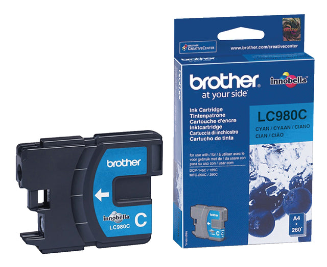 Brother - inktcartridge, 260 pagina's, OEM LC-980C, cyaan