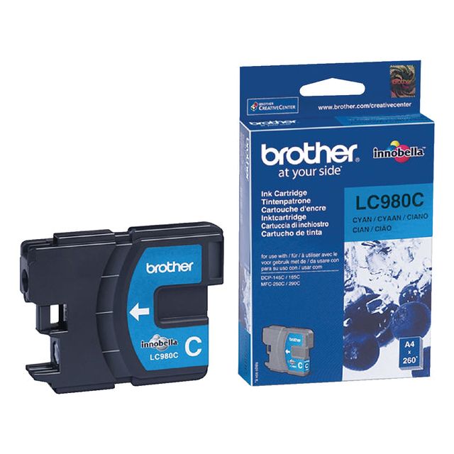 Bruder - Ink Patrone, 260 Seiten, OEM LC -980c, Cyan