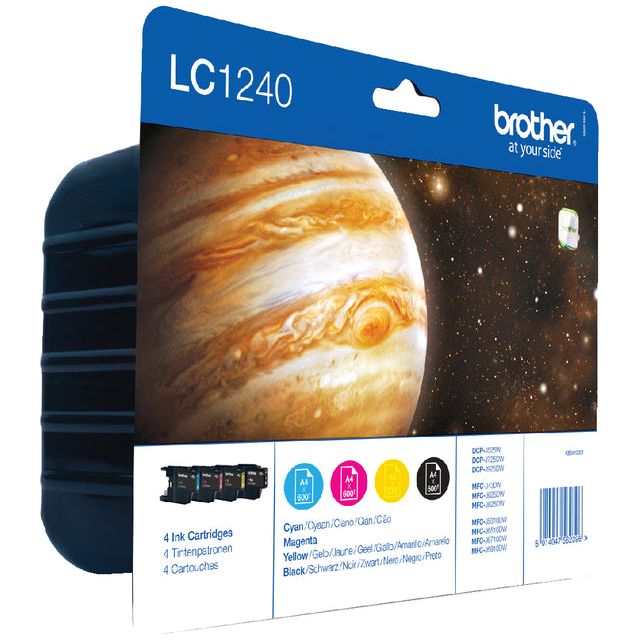 Bruder - Inkcartridge Bruder LC -1240 VALBP Schwarz +3 Farben | Blasen Sie ein 4 -Stück