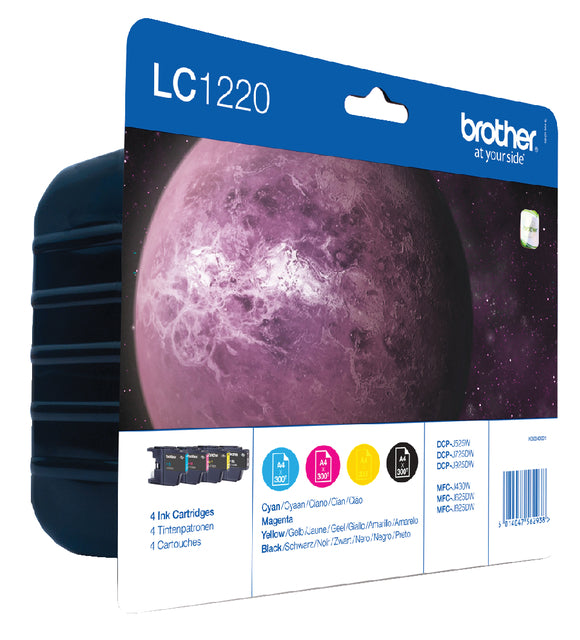 Bruder - Inkcartridge Bruder LC -1220Valbp Schwarz +3 Farben | Box ein 4 Stück