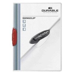Durable - Carpeta con clip Swingclip 30 hojas roja | 25 piezas