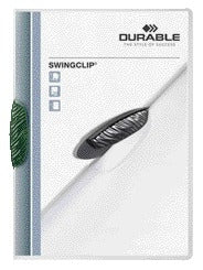 Durevole: cartella con clip Swingclip 30 fogli verde