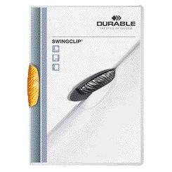 Durable - Carpeta con clip Swingclip 30 hojas naranja | 25 piezas