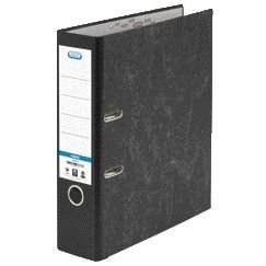 Elba - Ordner Smart Original A4 80mm cartoncino nero nuvolato | 10 pezzi