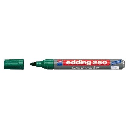 Edding - Rotulador para pizarra blanca 250 redondo 1,5-3 mm verde | 10 piezas