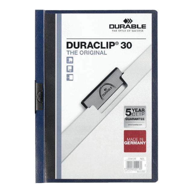 Durable - Klemmap Duraclip A4 3mm 30 vellen nachtblauw