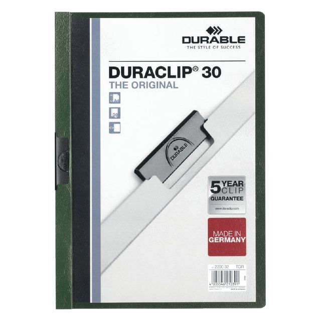 Durable - Klemmap Duraclip A4 3mm 30 vellen donkergroen