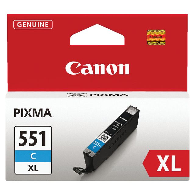 Canon - inktcartridge CLI-551C-XL, 695 pagina's, OEM 6444B001, cyaan