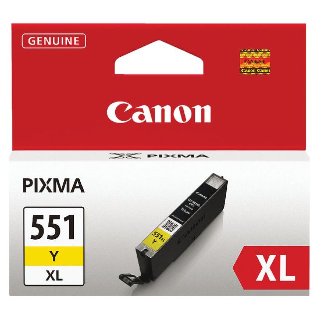 Canon - Inktcartridge CLI-551Y-XL, 695 pagina's, OEM 6446B001, geel