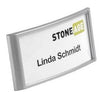 Durevole - Badge 8542 classico con magnete 34x74mm grigio argento