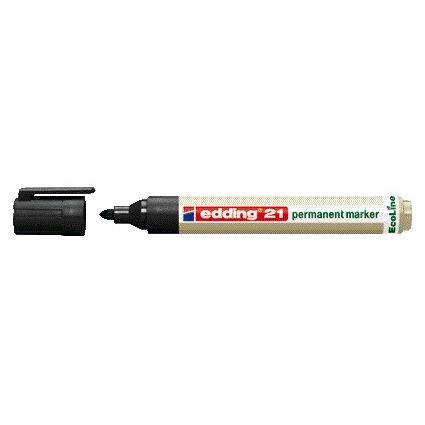 Edding - Pennarello 21 EcoLine rotondo nero 1,5-3 mm | 10 pezzi