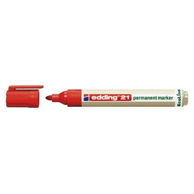 Edding - Pennarello 21 EcoLine rotondo rosso 1,5-3 mm | 10 pezzi