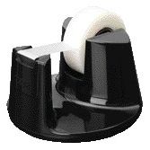 Tesa - Portacinta adhesiva Easy Cut® compacto + 1 rollo de cinta invisible 33mx19mm negro